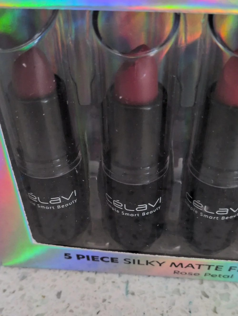 Rose Petal 5-Piece Silky Matte Lipstick Set - Pink